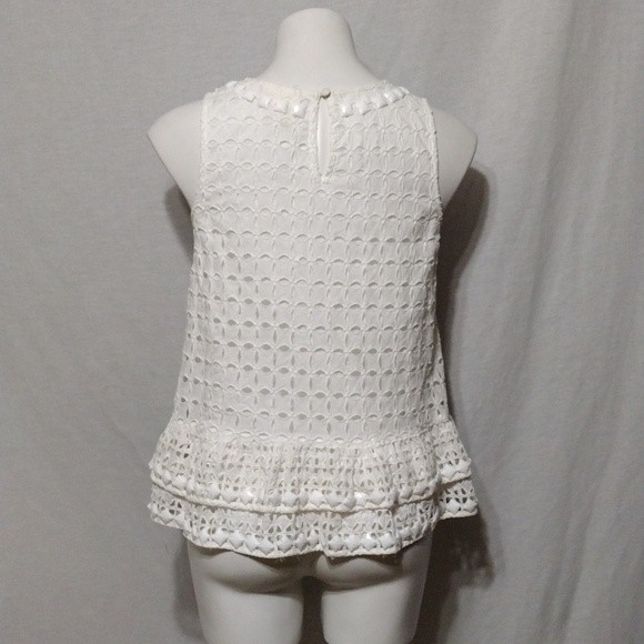 Maeve Anthropologie Monika Beaded Eyelet Embroidered Vacation Boho Tank Top XS - Picture 8 of 10